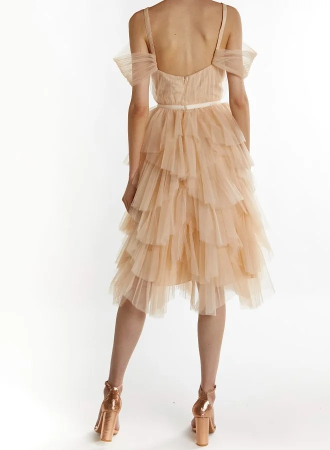 ترو ديكادينس Isla Pleated Petal Skirt Midi-Dress